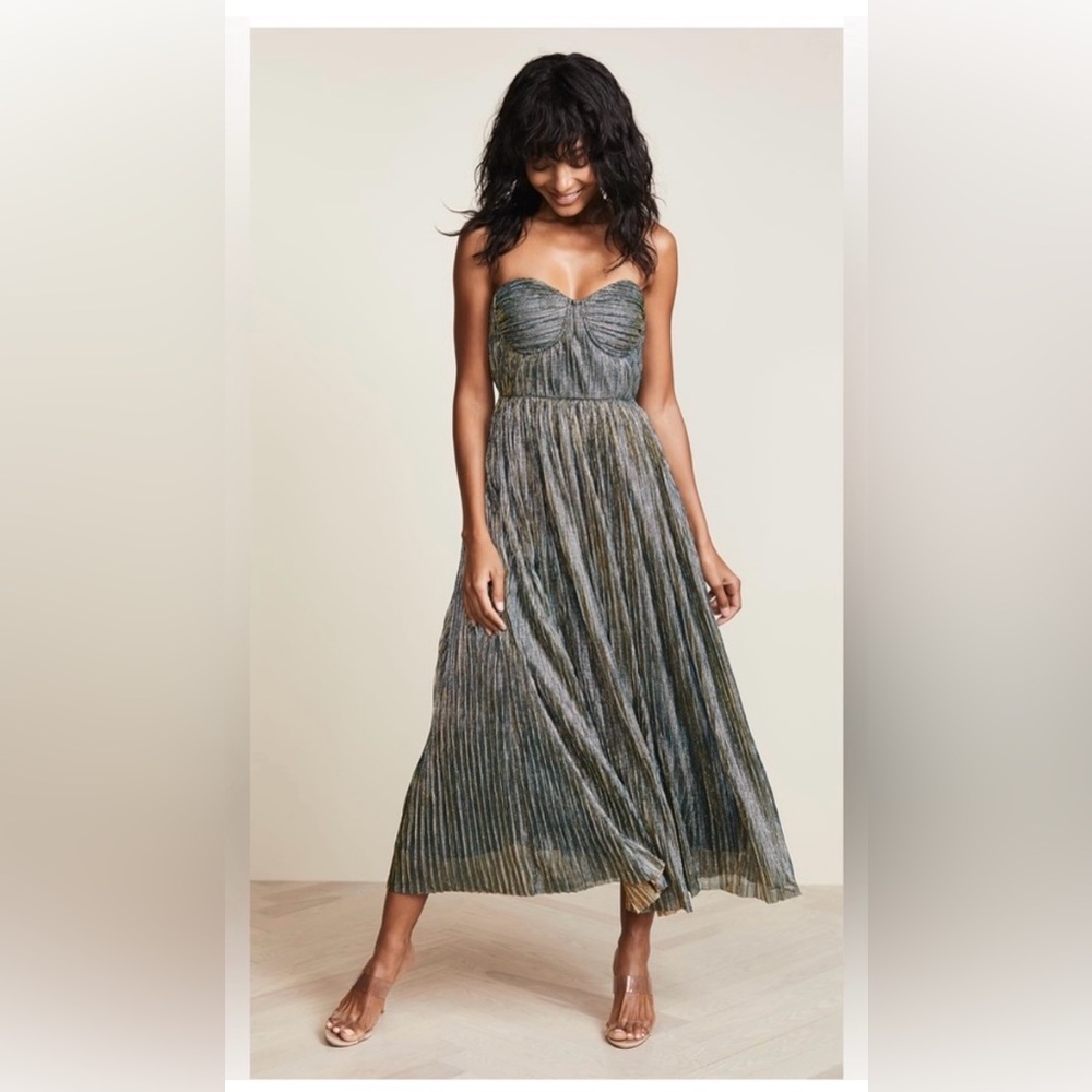 Gorgeous strapless metallic midi for winter wedding or party! (New)